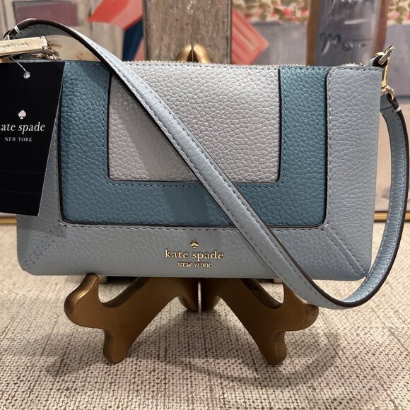 Kate Spade Lena Leather Convertible Wristlet in Multi-Blue - Picture 2 of 9